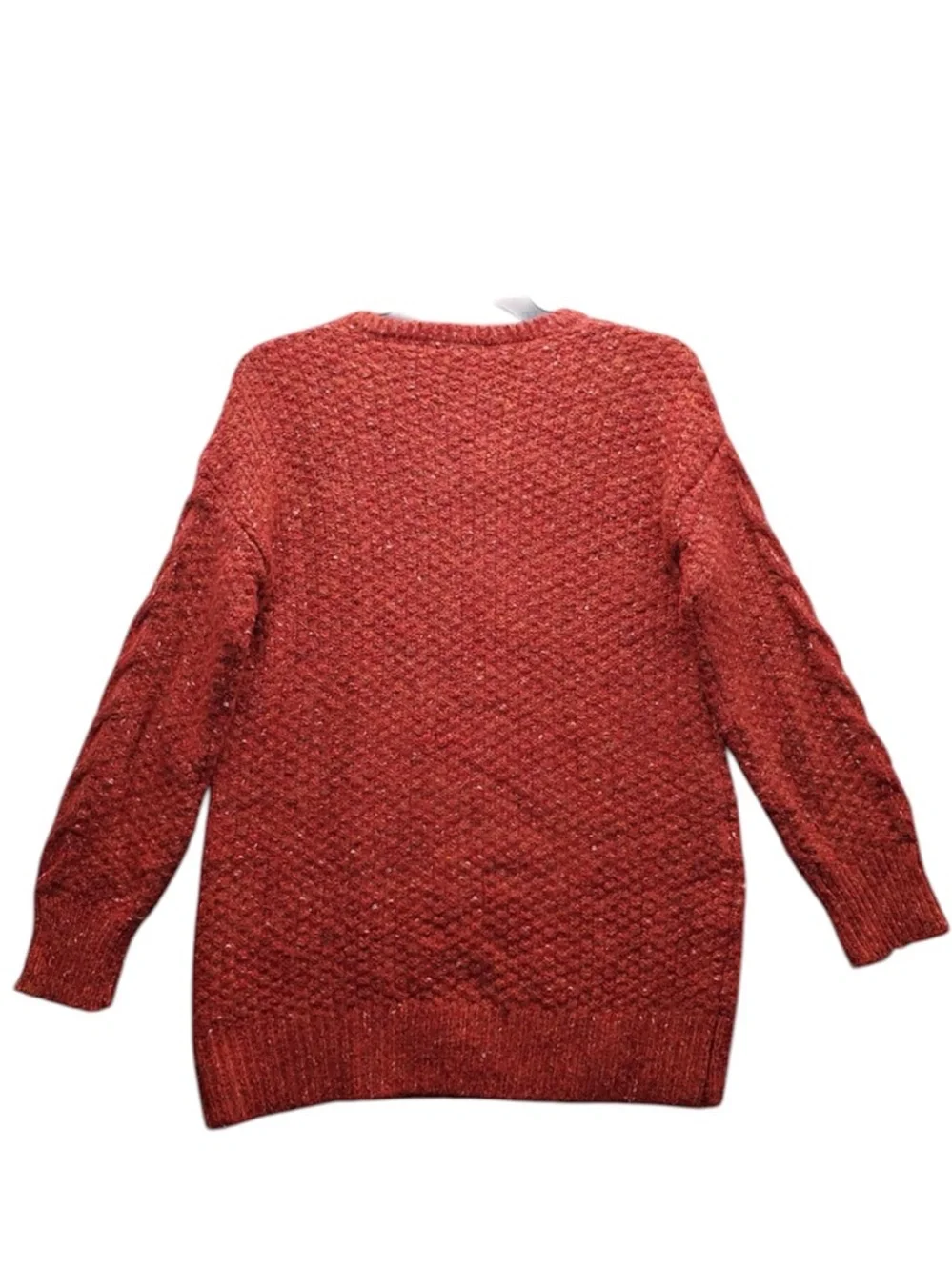 Adrienne Vittadini Sweater Red Cable Knit‎ Raglan Sleeve V-Neck Pullover Large